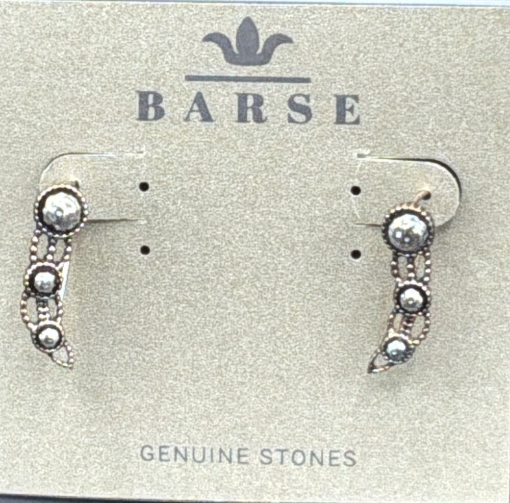 Barse Dama Climber Earrings- Bronze- Silver-NWT